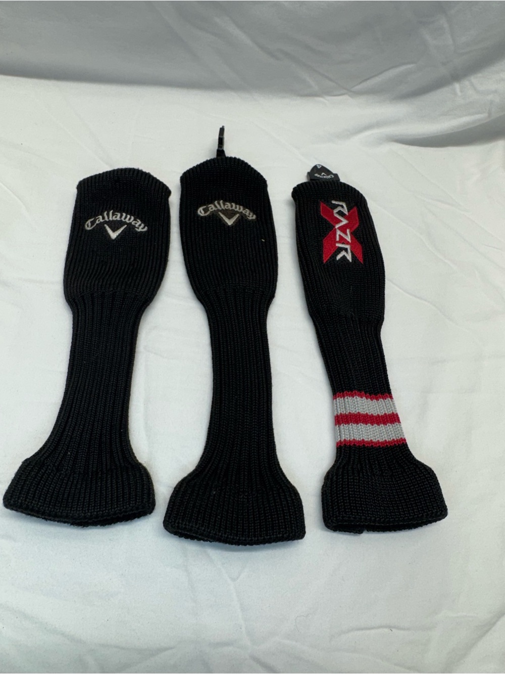 Callaway Black Knit Golf Headcover Set with Red Accent - 3 Pack